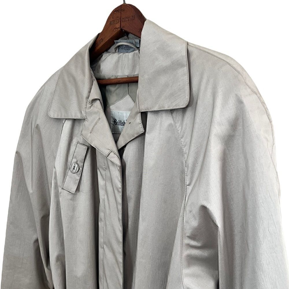 British Mist Champagne Colored Trench Coat - Picture 3 of 9